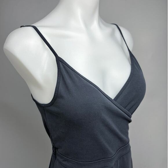 Abercrombie & Fitch Grey Camisole Sleeveless Faux Wrap V-Neck Skort Romper Sz S - Picture 6 of 8